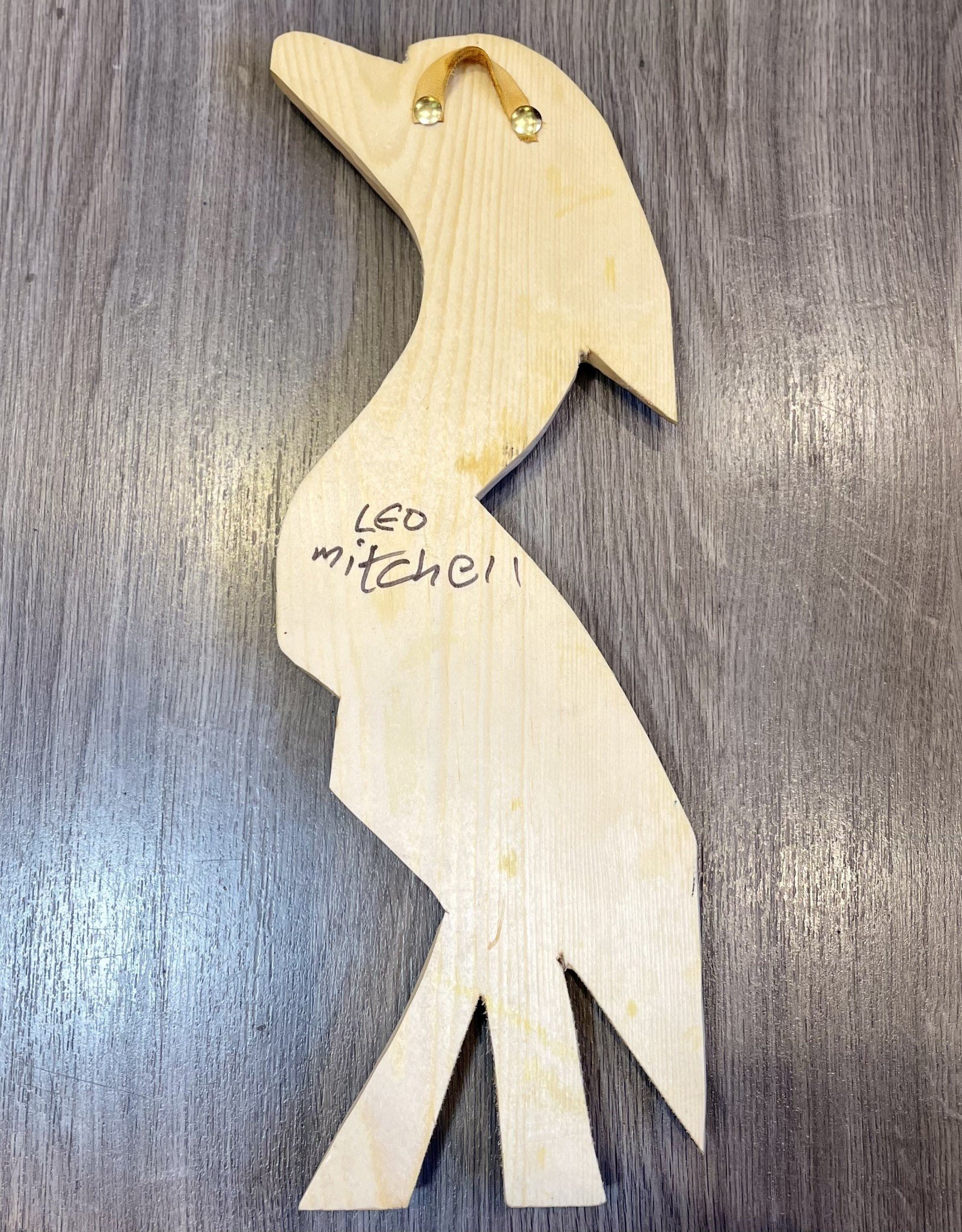 Aboriginal - Aboriginal Heron Carving by Leo Mitchell