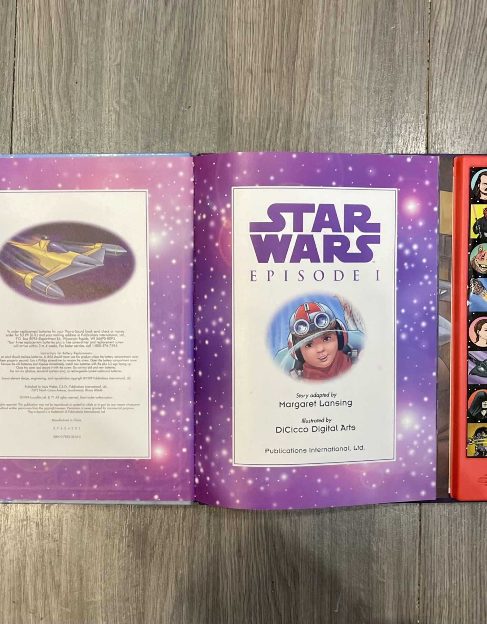 Purple Pigeon Treasures Star Wars Episode 1 Play a Sound Book