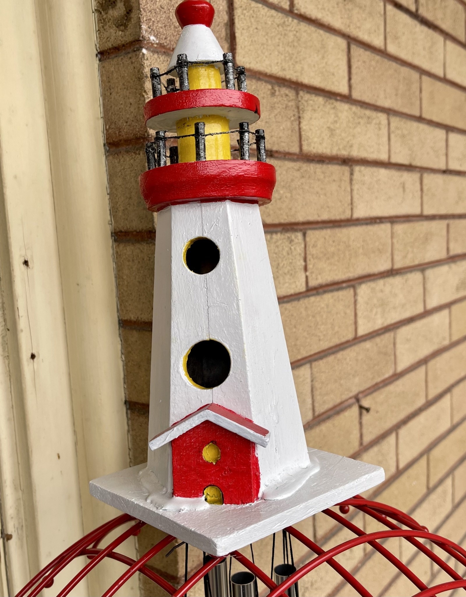 Purple Pigeon Treasures Wind Chime - Lighthouse with hand painted Fishing Float