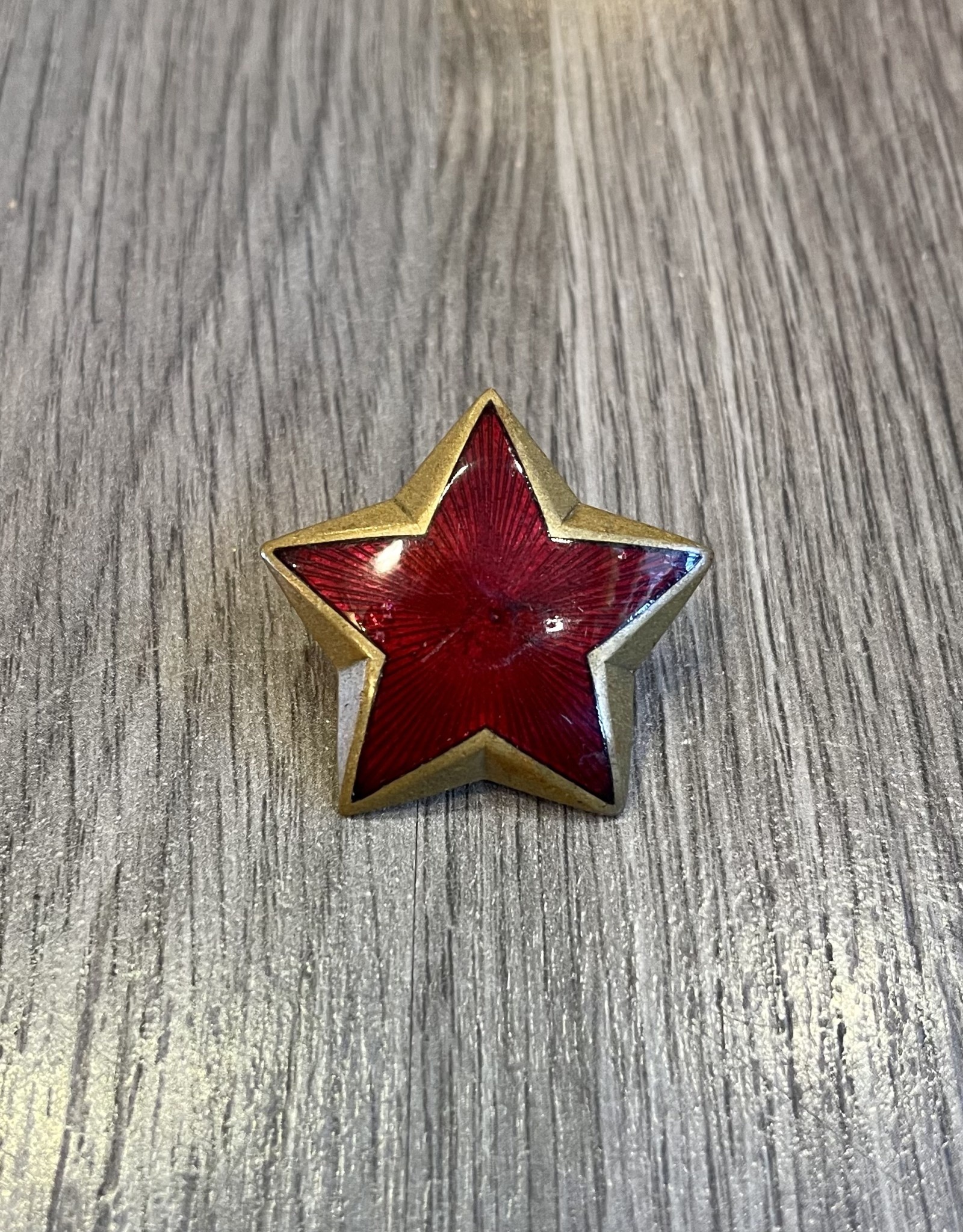 Purple Pigeon Treasures Russian - Yugoslavian Bronze Enamel Red Star Pin Medal