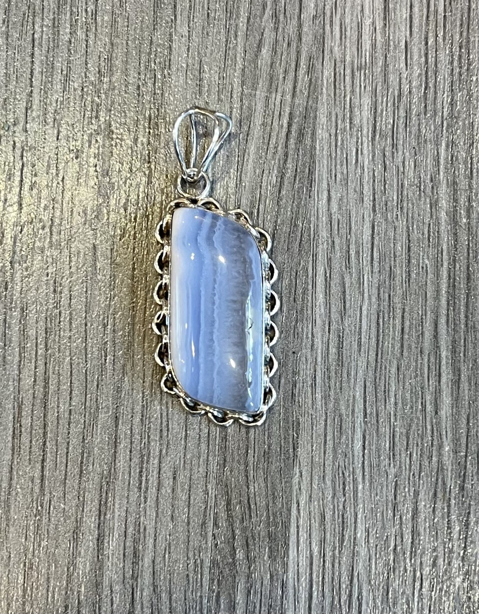 Jewelry - Blue Lace Agate Pendant .925