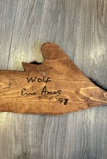 Aboriginal - Aboriginal Carving Wolf with wolf fur accent - Carver: Eric Amos