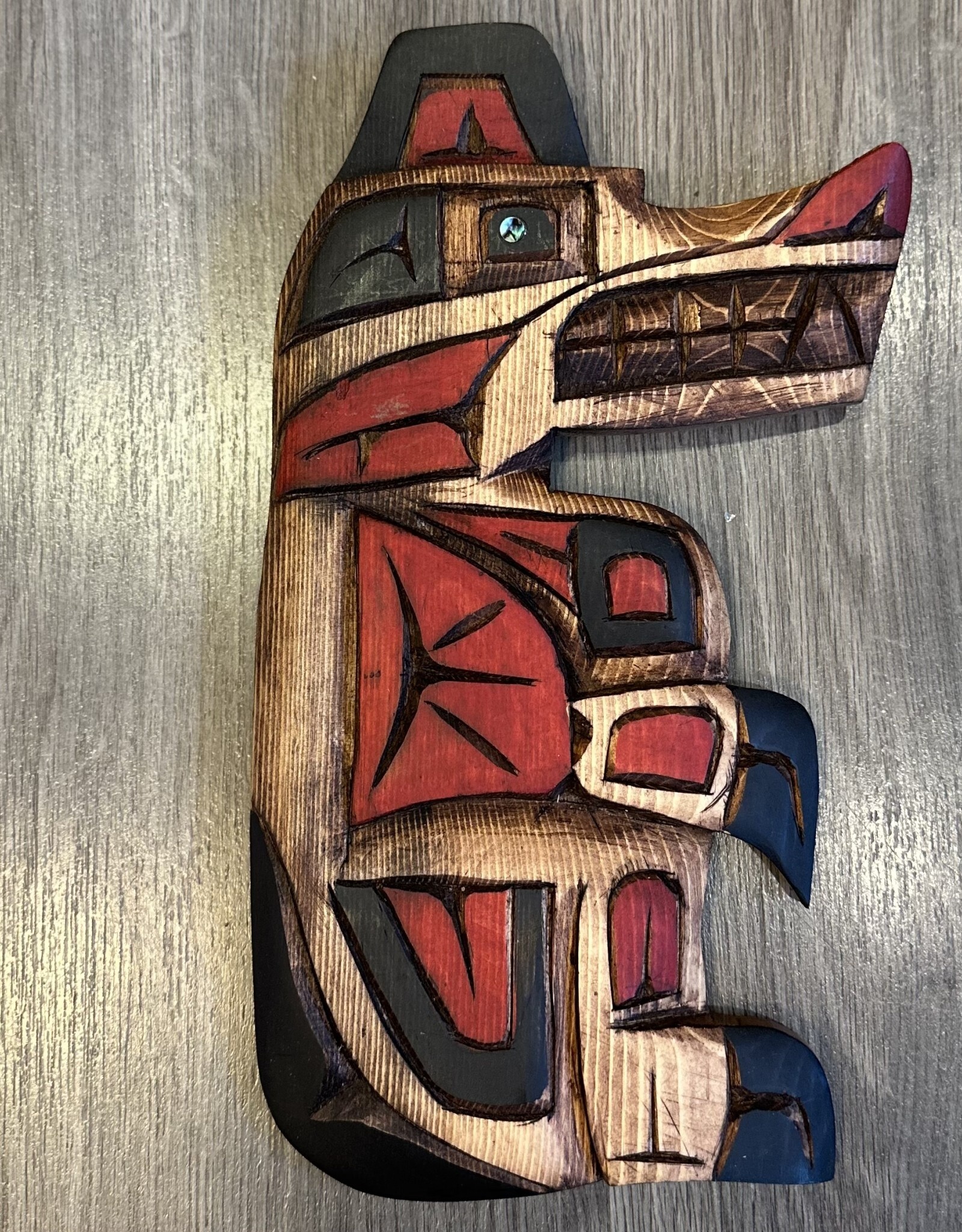 Aboriginal - Bear Carving With Abalone Eye - Carver: Connie Edwards