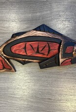 Aboriginal - Salmon Carving with Abalone Eye - Carver: Connie Edwards