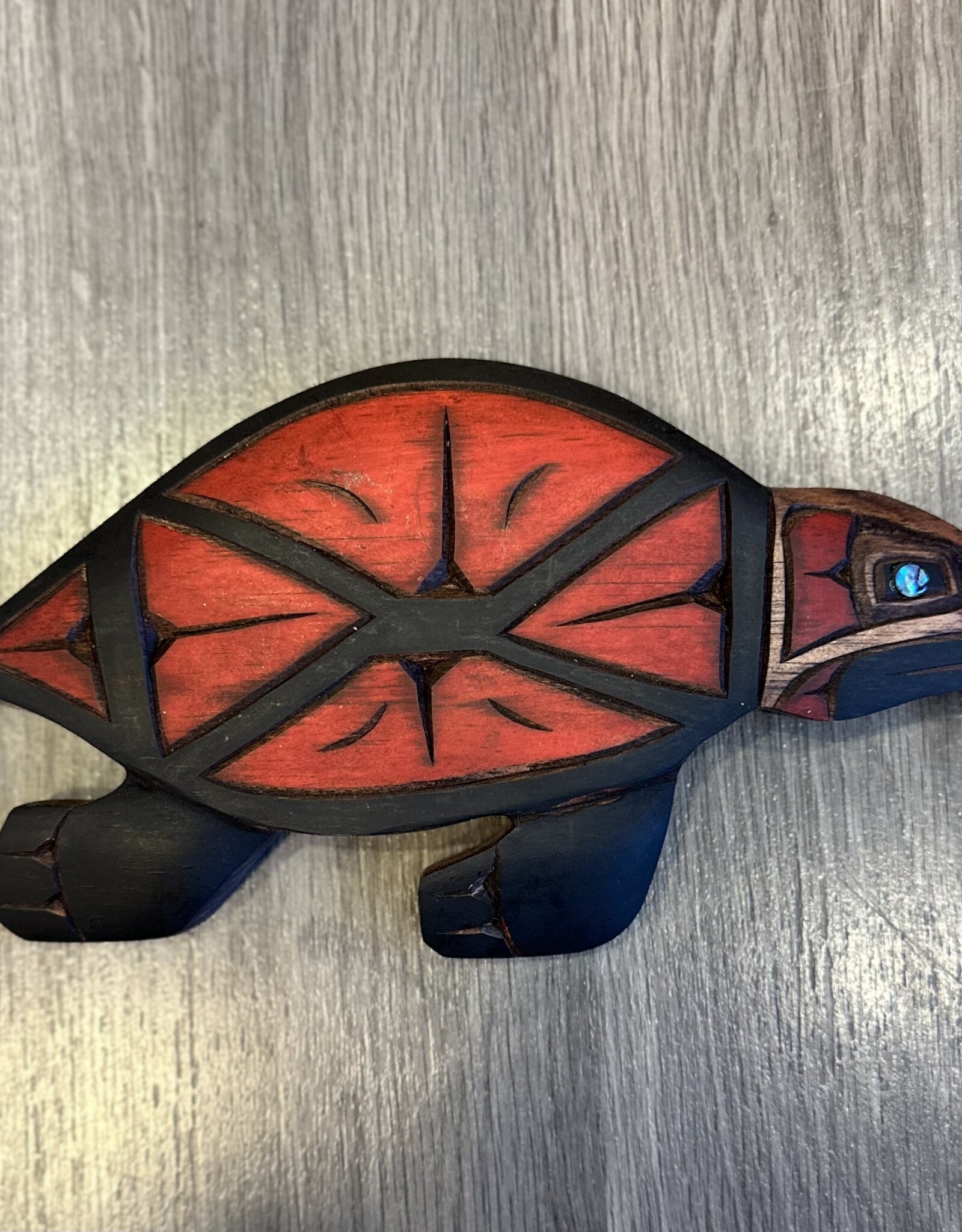 Aboriginal - Turtle Carving with Abalone Eye - Carver: Dora Edwards