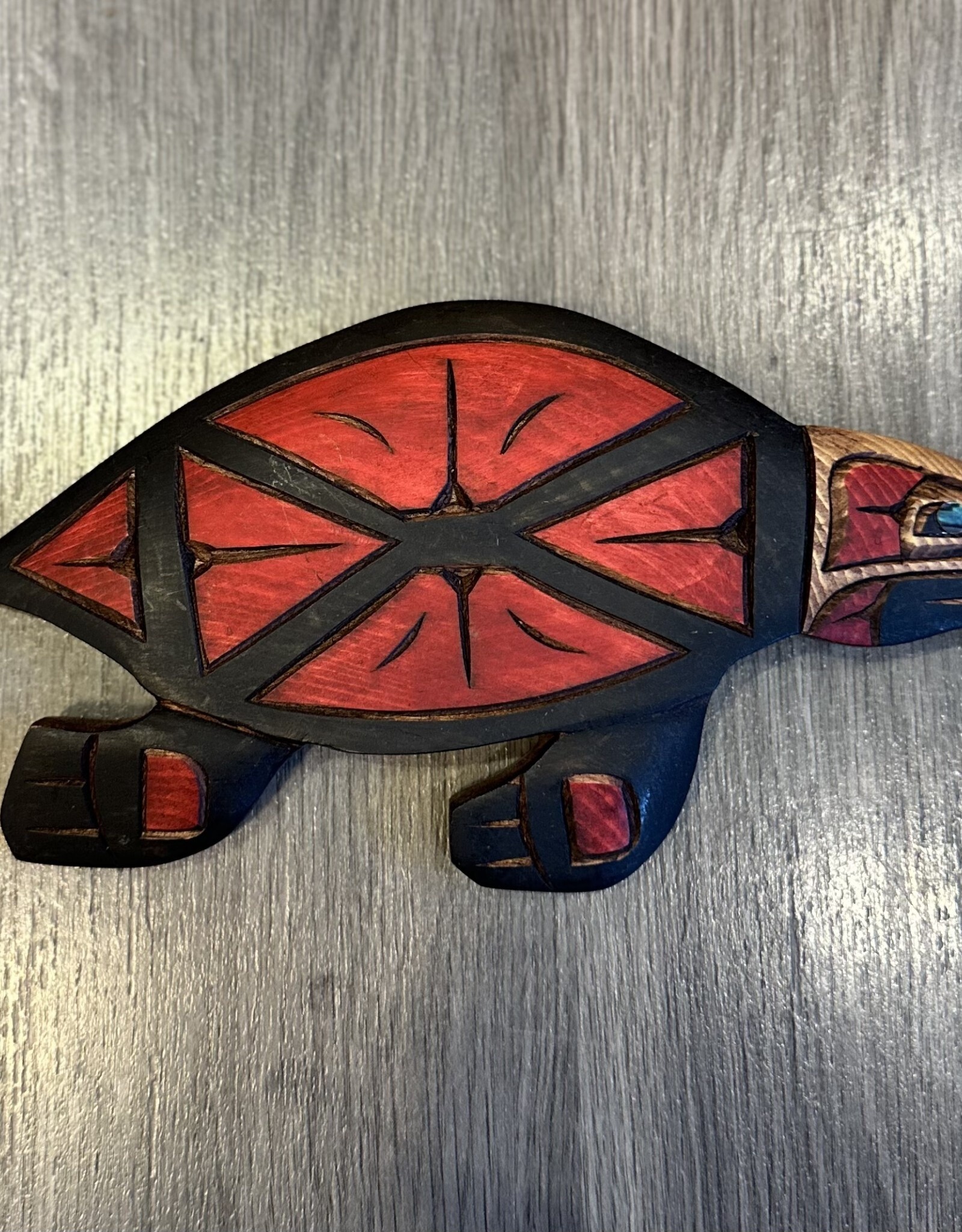 Aboriginal - Turtle Carving with Abalone Eye - Carver: Dora Edwards