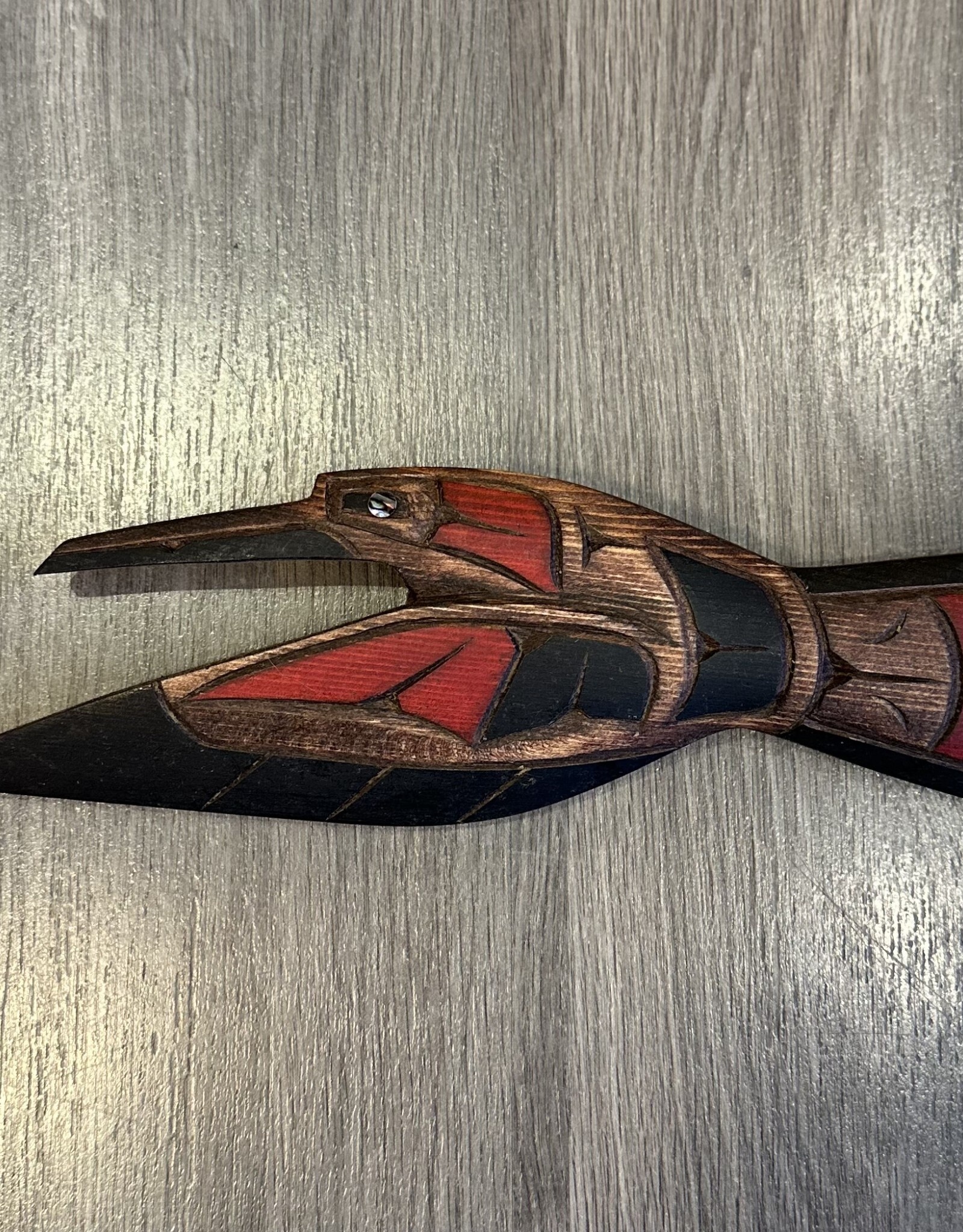 Aboriginal - Hummingbird Carving with Abalone Eye - Carver: Dora Edwards