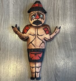 Aboriginal - Welcome Man Carving with Abalone Eyes - Carver: Dora Edwards
