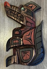 Aboriginal - Aboriginal Carving Wolf with Abalone Eye - Carver Connie Edwards