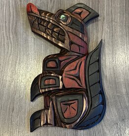 Aboriginal - Aboriginal Carving Wolf with Abalone Eye - Carver Connie Edwards