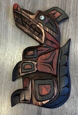 Aboriginal - Wolf Carving with Abalone Eye - Carver: Connie Edwards