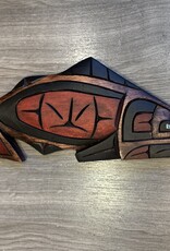 Aboriginal - Salmon Carving with Abalone Eye - Carver: Connie Edwards