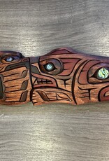 Aboriginal - Salmon, Bear, Eagle Carving with Abalone Eyes - Carver: Nelson McCarty