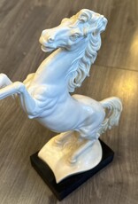 Purple Pigeon Treasures Vintage Alabaster Resin Rearing Horse - Singed A. Santini Made in Italy