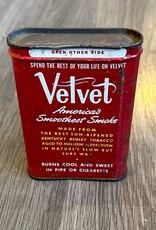 1950s Velvet Brand Pipe & Cigarette Tobacco Tin - Empty