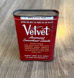 1950s Velvet Brand Pipe & Cigarette Tobacco Tin - Empty