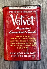 1950s Velvet Brand Pipe & Cigarette Tobacco Tin - Empty