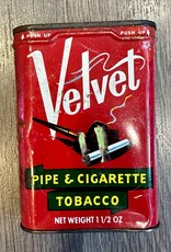 1950s Velvet Brand Pipe & Cigarette Tobacco Tin - Empty