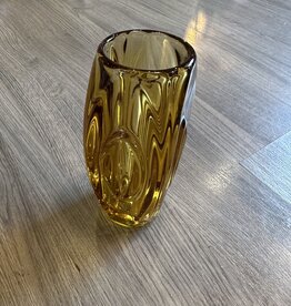 Purple Pigeon Treasures Rosice (Sklo Union) Czech Amber Glass Lens Vase 914