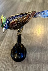 Purple Pigeon Treasures Vintage Enamel Hand Painted Chinese Cloisonne Bird on Branch