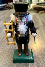 Christmas Ornament - Vintage Wooden Chimney Sweeper Nutcracker 9" Tall Old World Christmas Black & Green