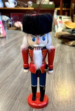 Christmas Ornament - Vintage Wooden Toy Soldier Nutcracker 13" Tall Old World Christmas Black Red Blue
