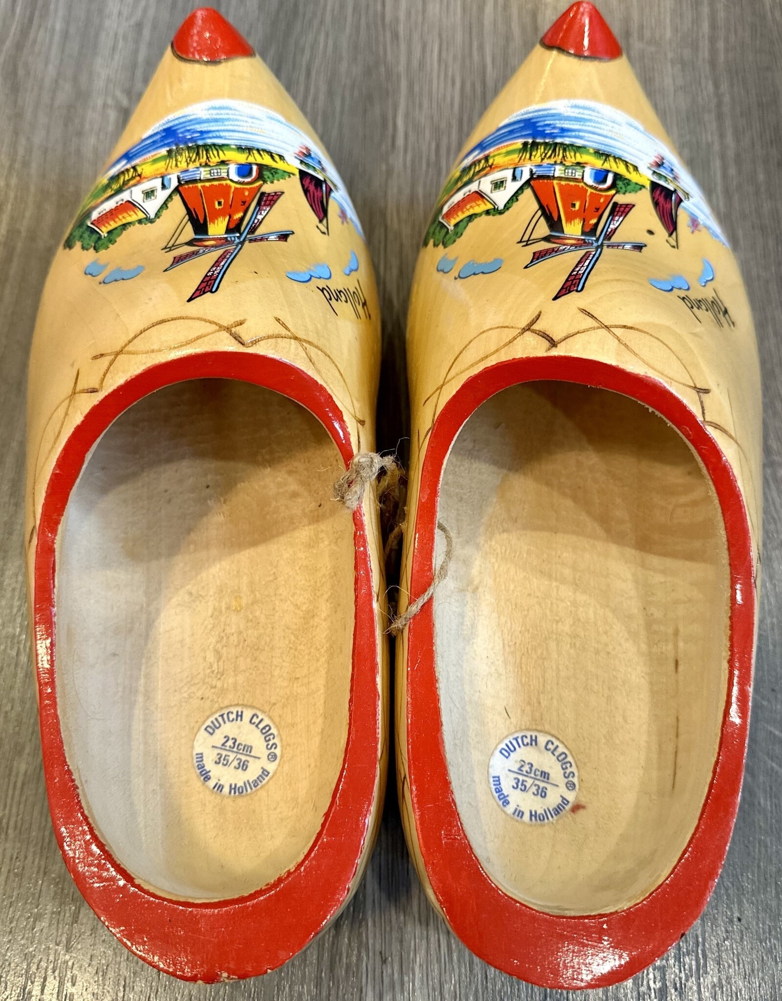 Clothing - Painted Wooden Dutch Shoes Size 35/36