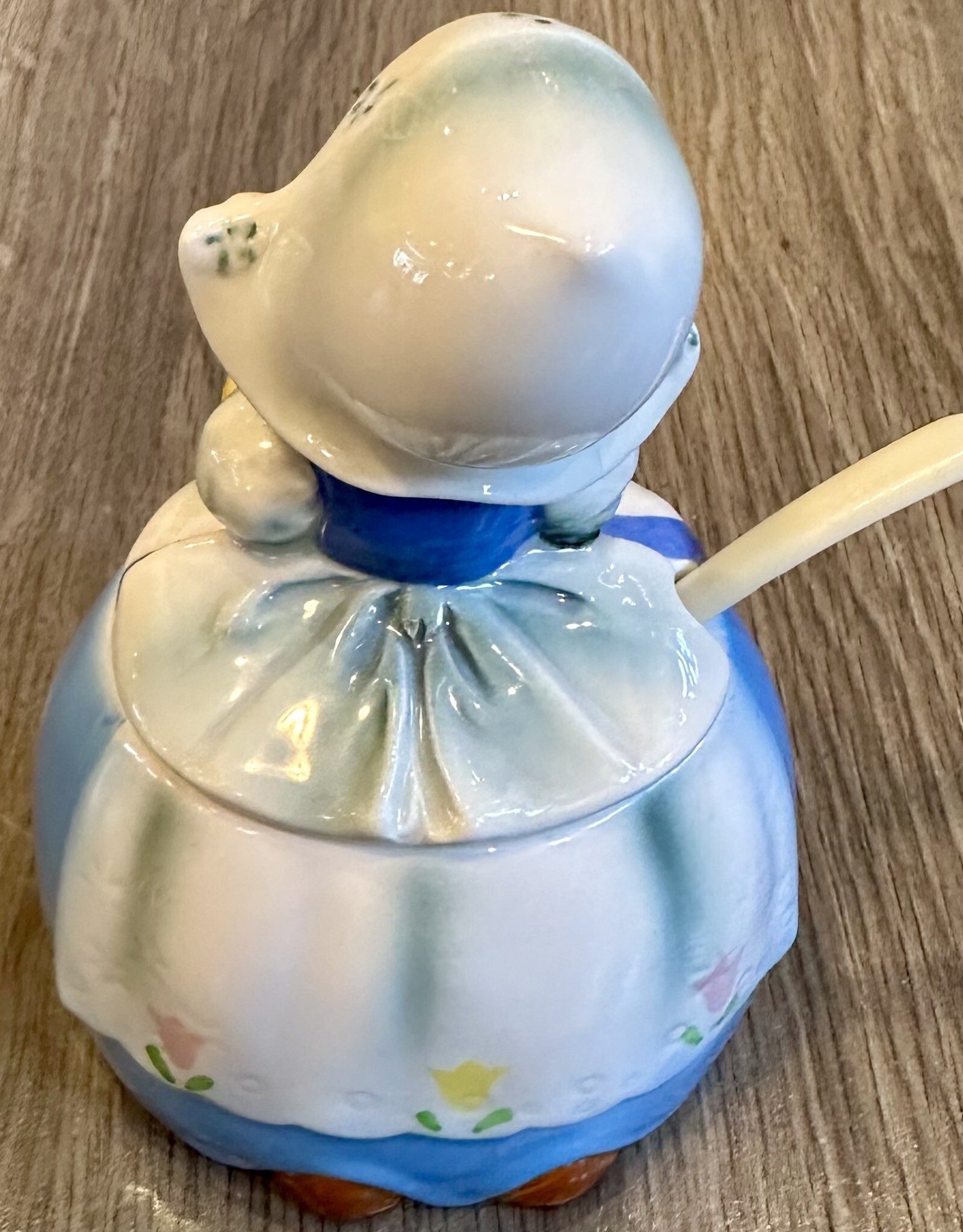 Purple Pigeon Treasures Vintage Dutch Girl Sugar Bowl with Spoon 2697