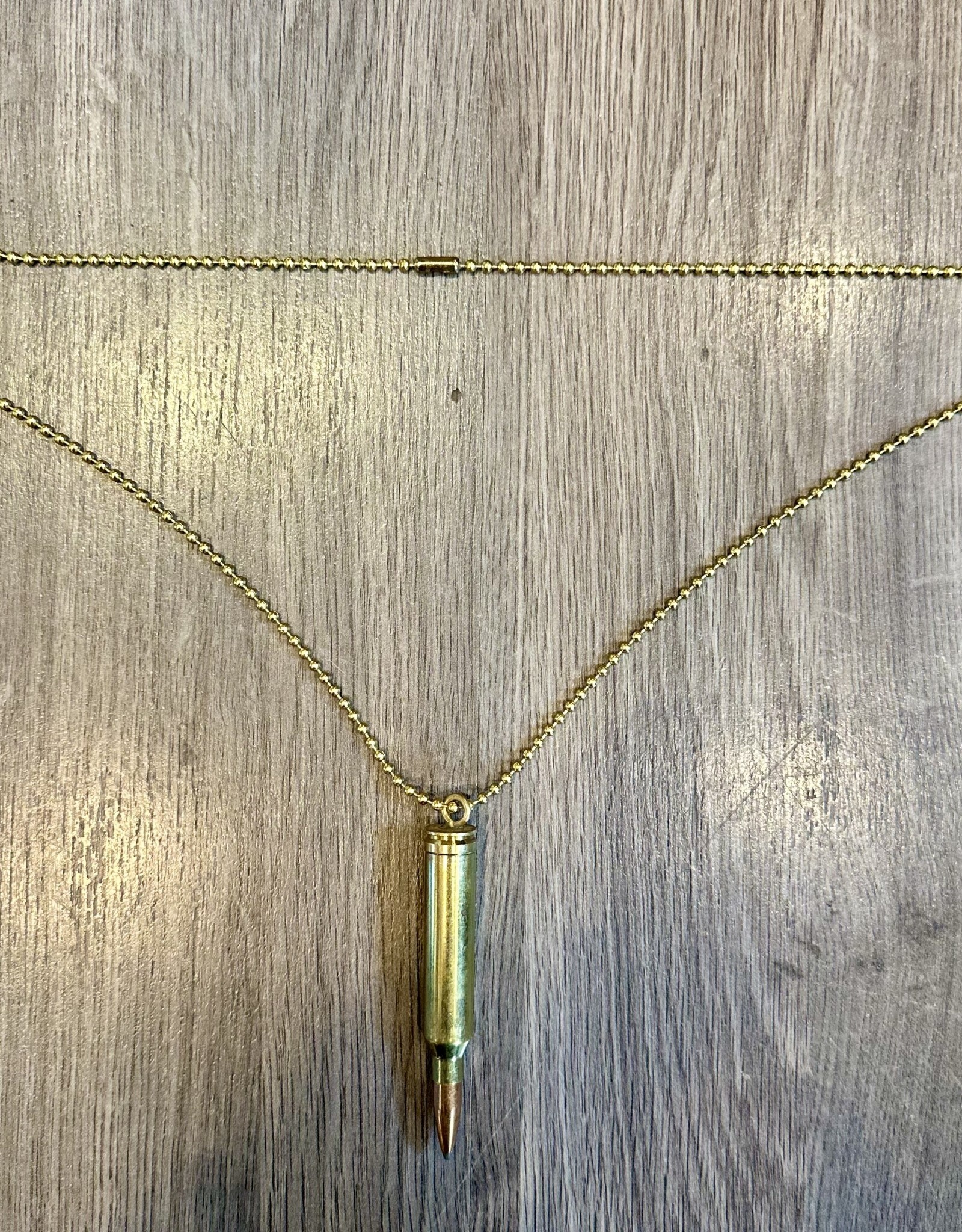 Jewelry - 7mm REM Mag Bullet Necklace with Brass Chain