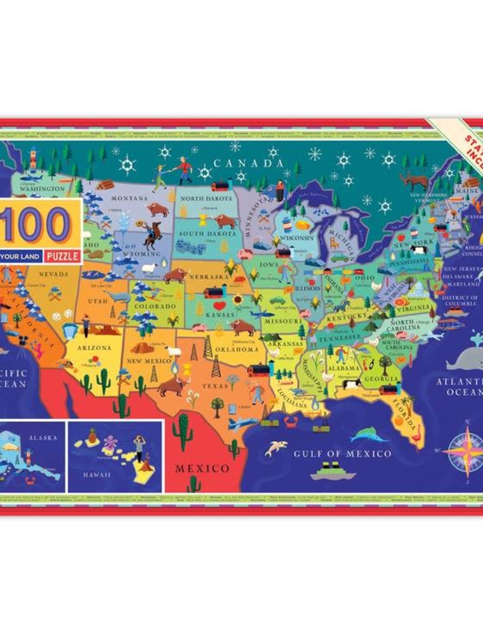 Eeboo This Land Is Your Land 100 Pc Puzzle