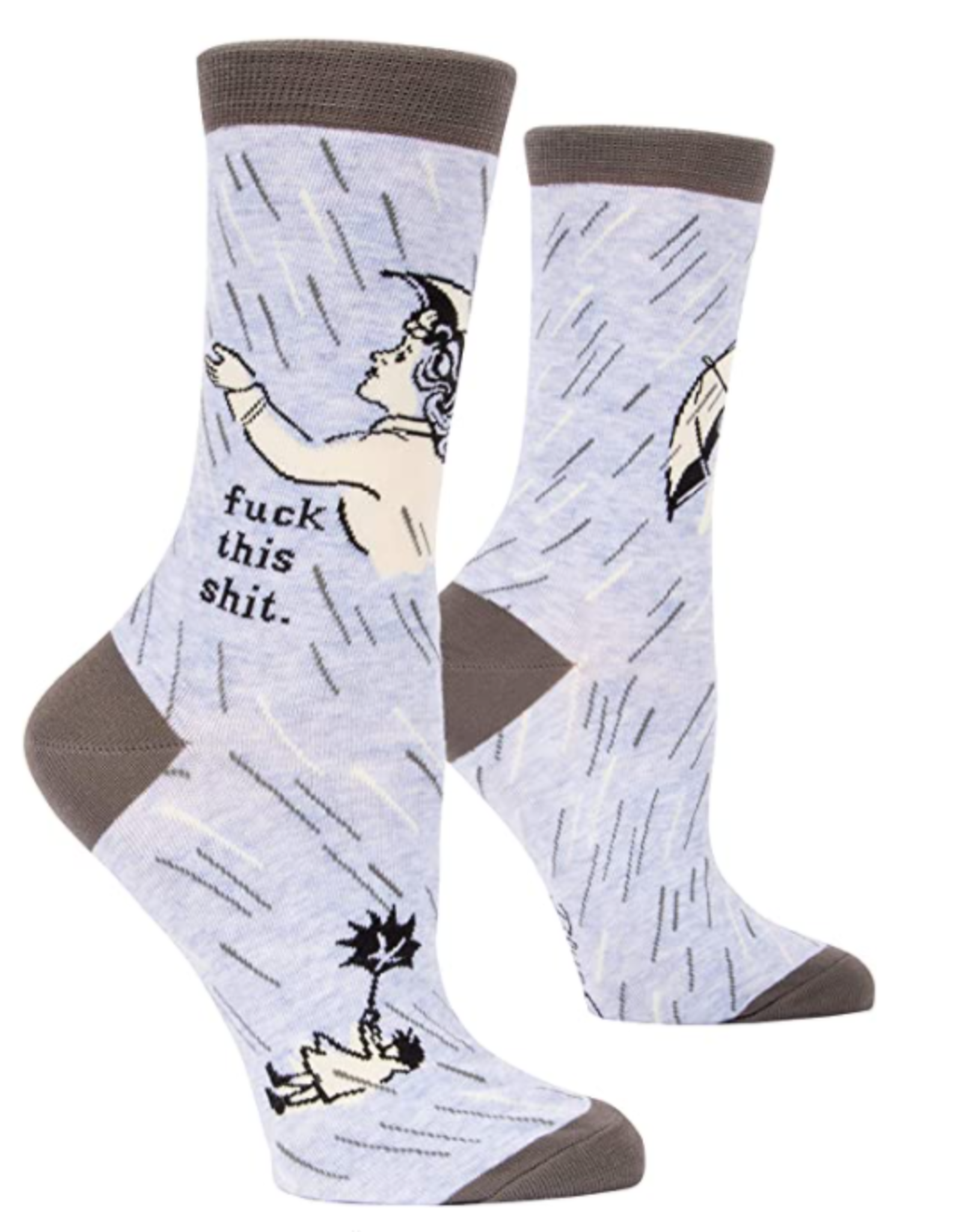 Blue Q F*** This Shit Crew Socks