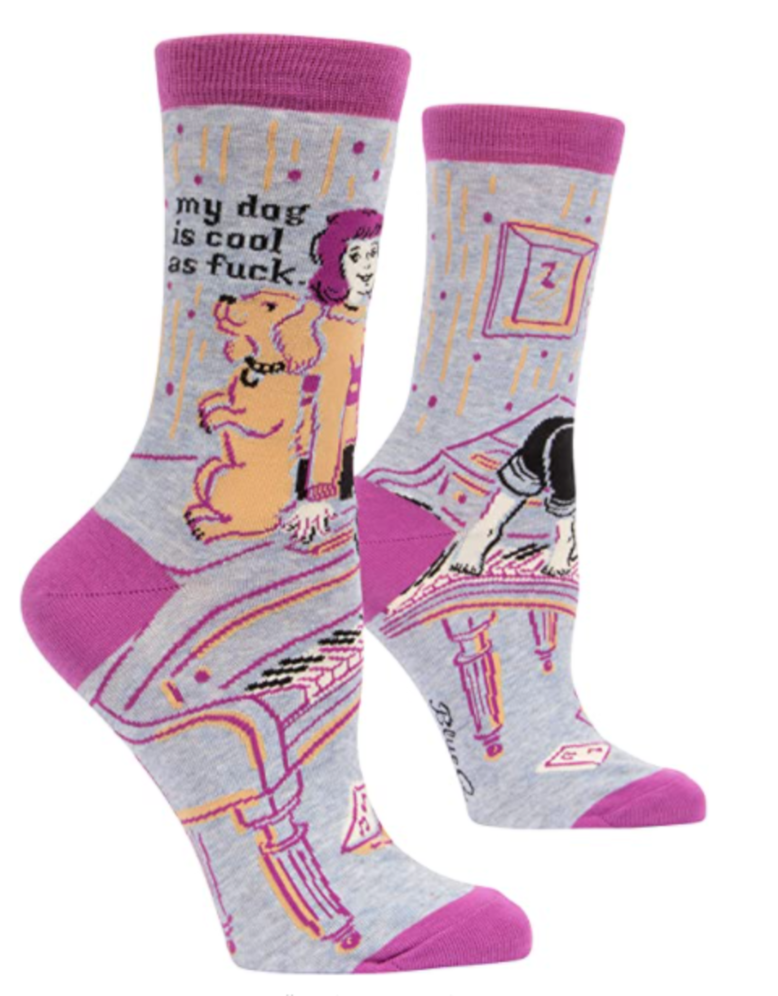 Blue Q My Dog is Cool As F*** Crew Socks