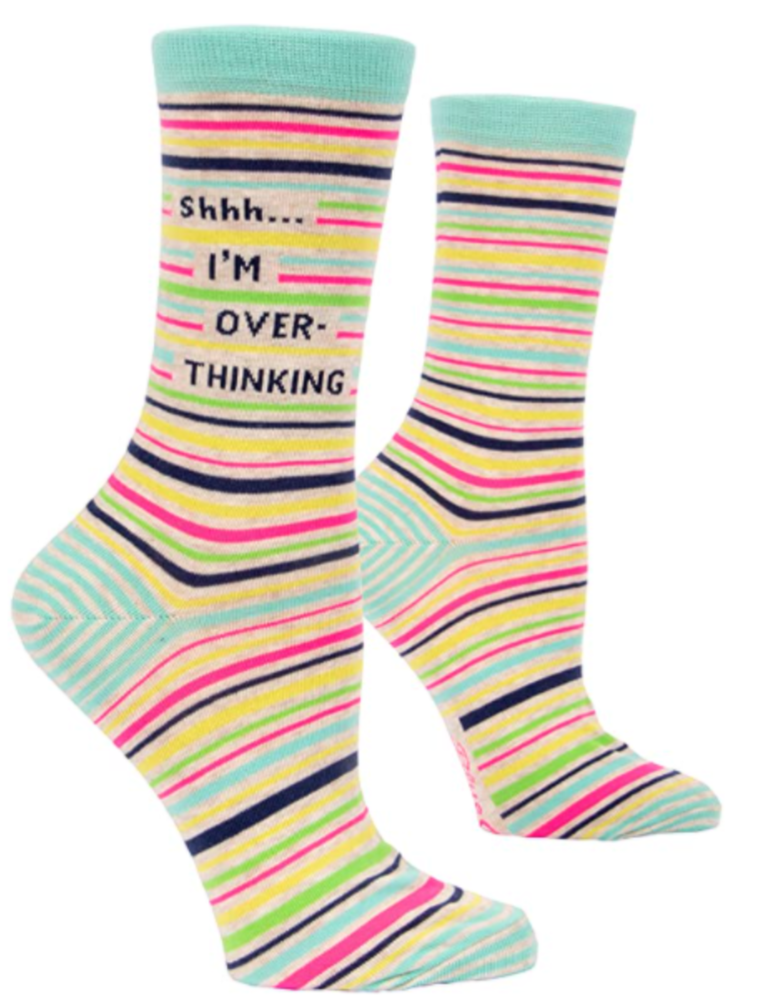 Blue Q Shh..I'm Overthinking Crew Socks