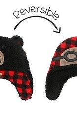 Flap Jack Kids Reversible Sherpa Hat - Black Bear/Aviator Medium