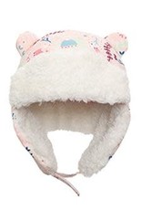 Flap Jack Kids Trapper Hat - Floral Pink Small