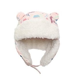Flap Jack Kids Trapper Hat - Floral Pink Small