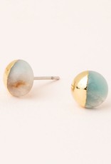 Scout Dipped Stone Stud Earrings - Amazonite/Gold