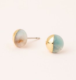 Scout Dipped Stone Stud Earrings - Amazonite/Gold