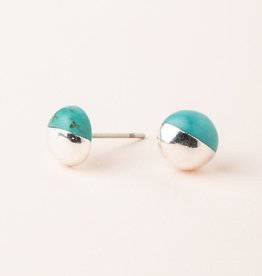 Scout Dipped Stone Stud Earrings - Turquoise/Silver