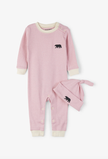 Hatley - Little Blue House Pink Little Bear Bum Coverall w/ Hat