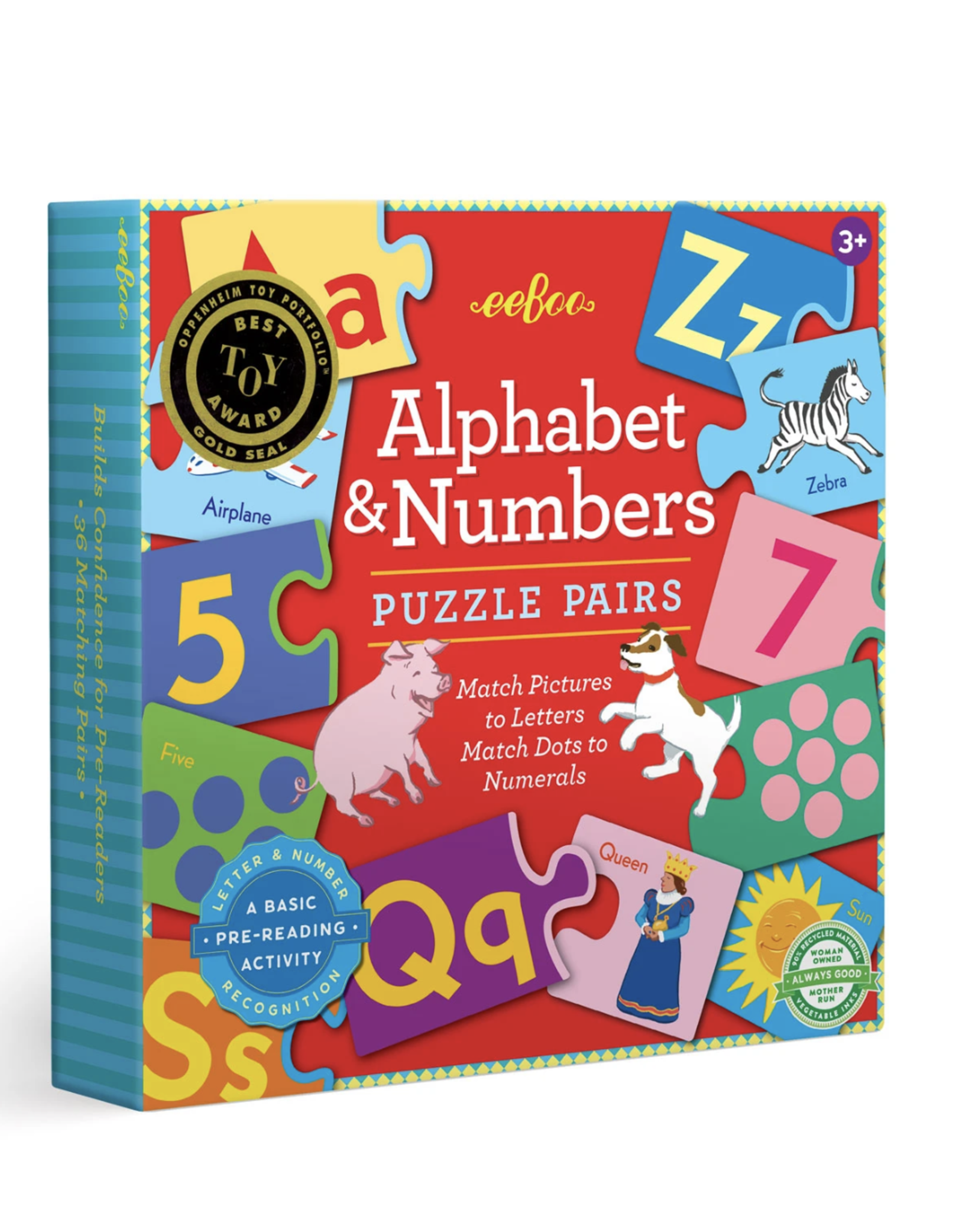 Eeboo Alphabet & Numbers Puzzle Pairs