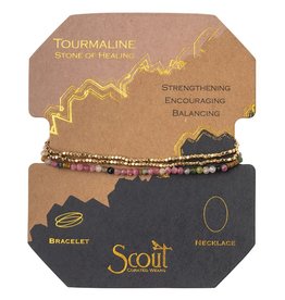 Scout Tourmaline/Stone of Healing w/ Gold- Delicate Stone Wrap