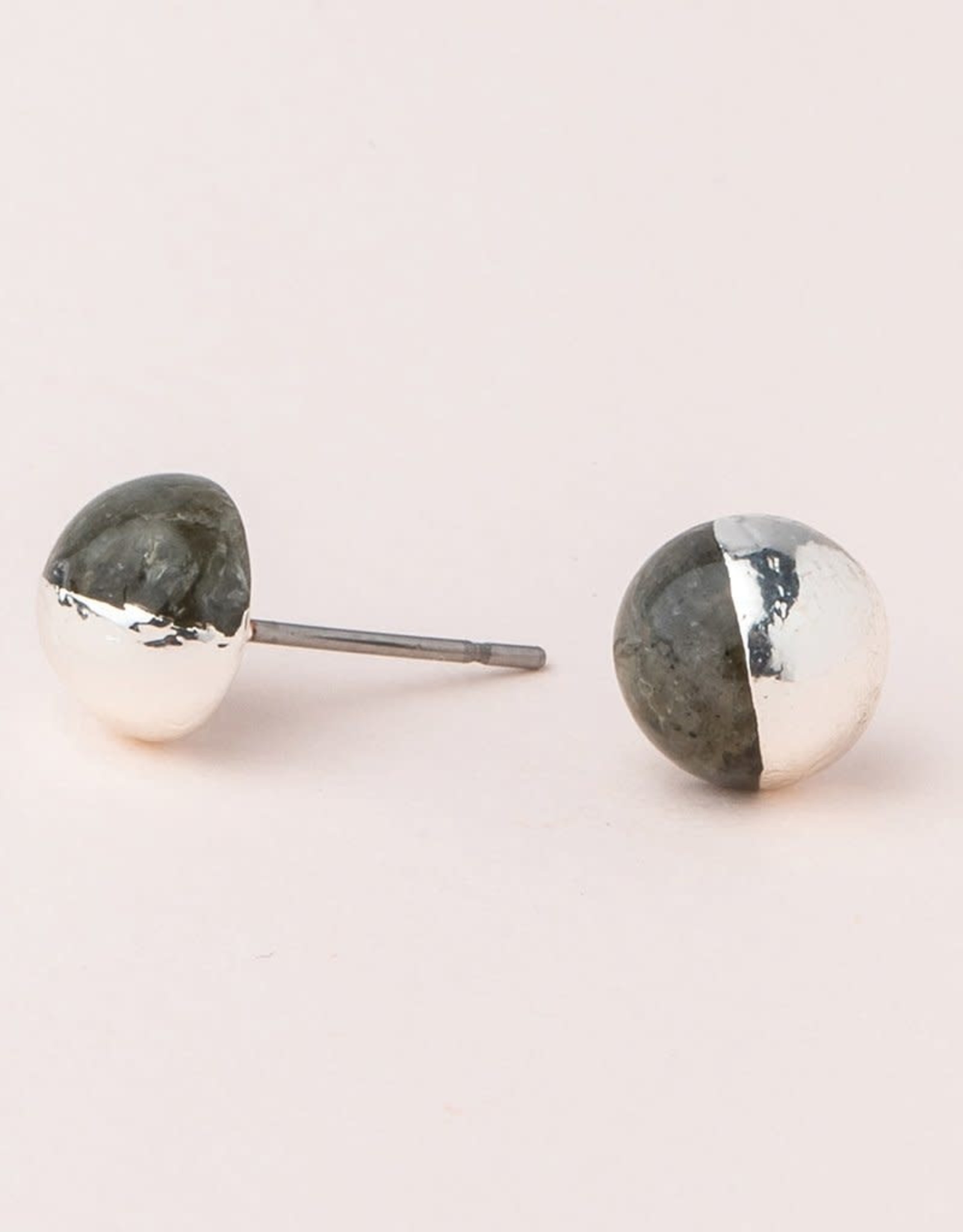 Scout Dipped Stone Stud Earrings - Labradorite/Silver