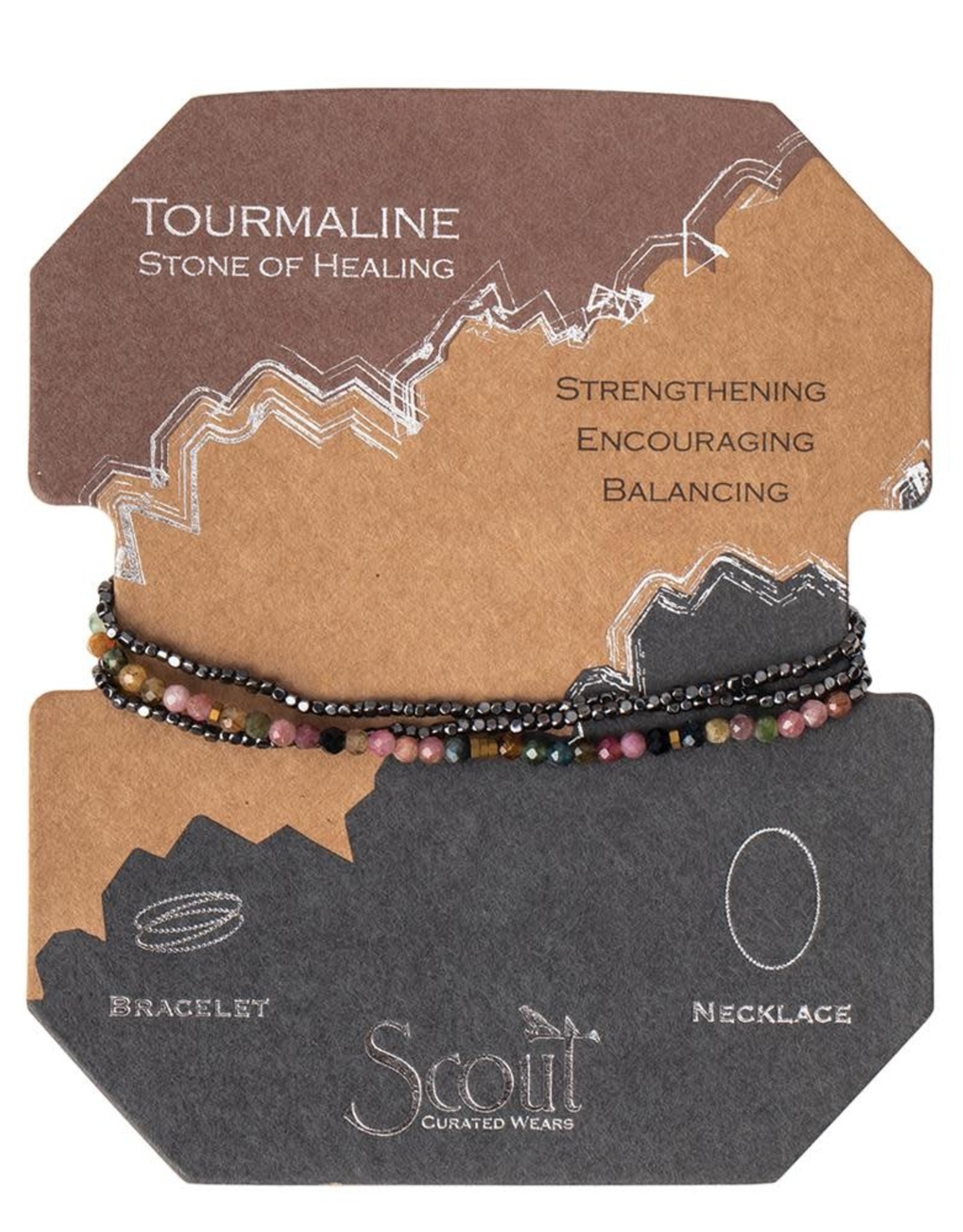 Scout Tourmaline/Stone of Healing w/ Hematite - Delicate Stone Wrap