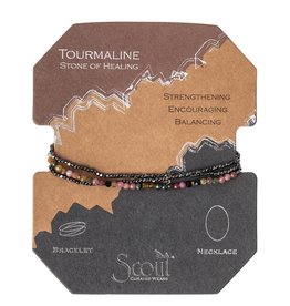 Scout Tourmaline/Stone of Healing w/ Hematite - Delicate Stone Wrap