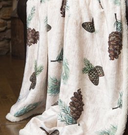 Carstens Pinecone Sherpa Throw Blanket