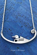 Close 2 UR Heart Loons Stainless Steel Necklace