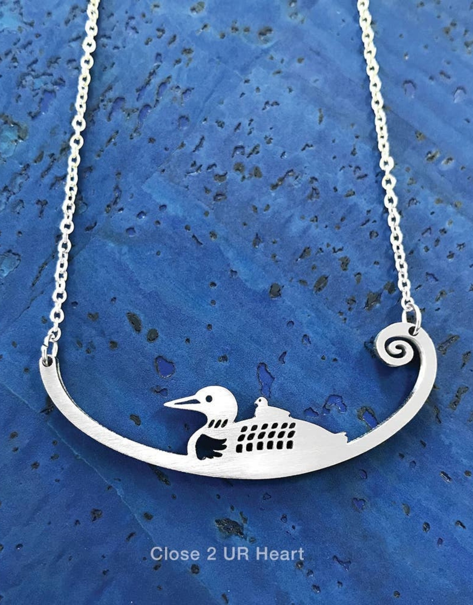 Close 2 UR Heart Loons Stainless Steel Necklace