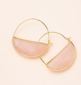 Scout Stone Prism Hoop Earrings - Rose Quartz/Gold