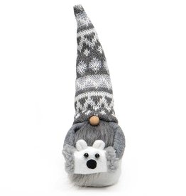 Meravic SALE 8" Poli Bear Muff Gnome w/ Sweater Hat